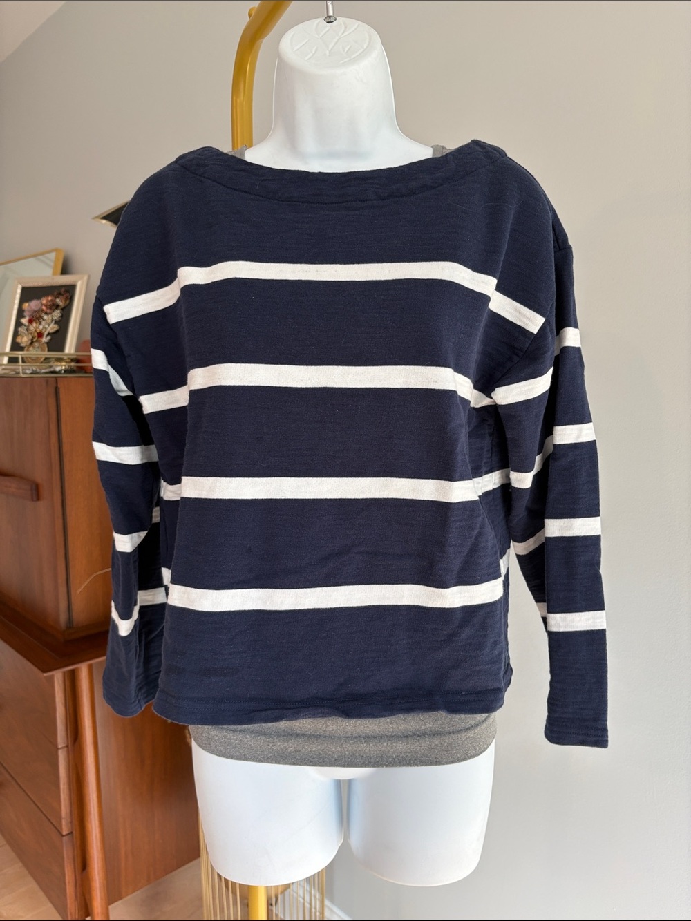Striped Navy and White Women's Top